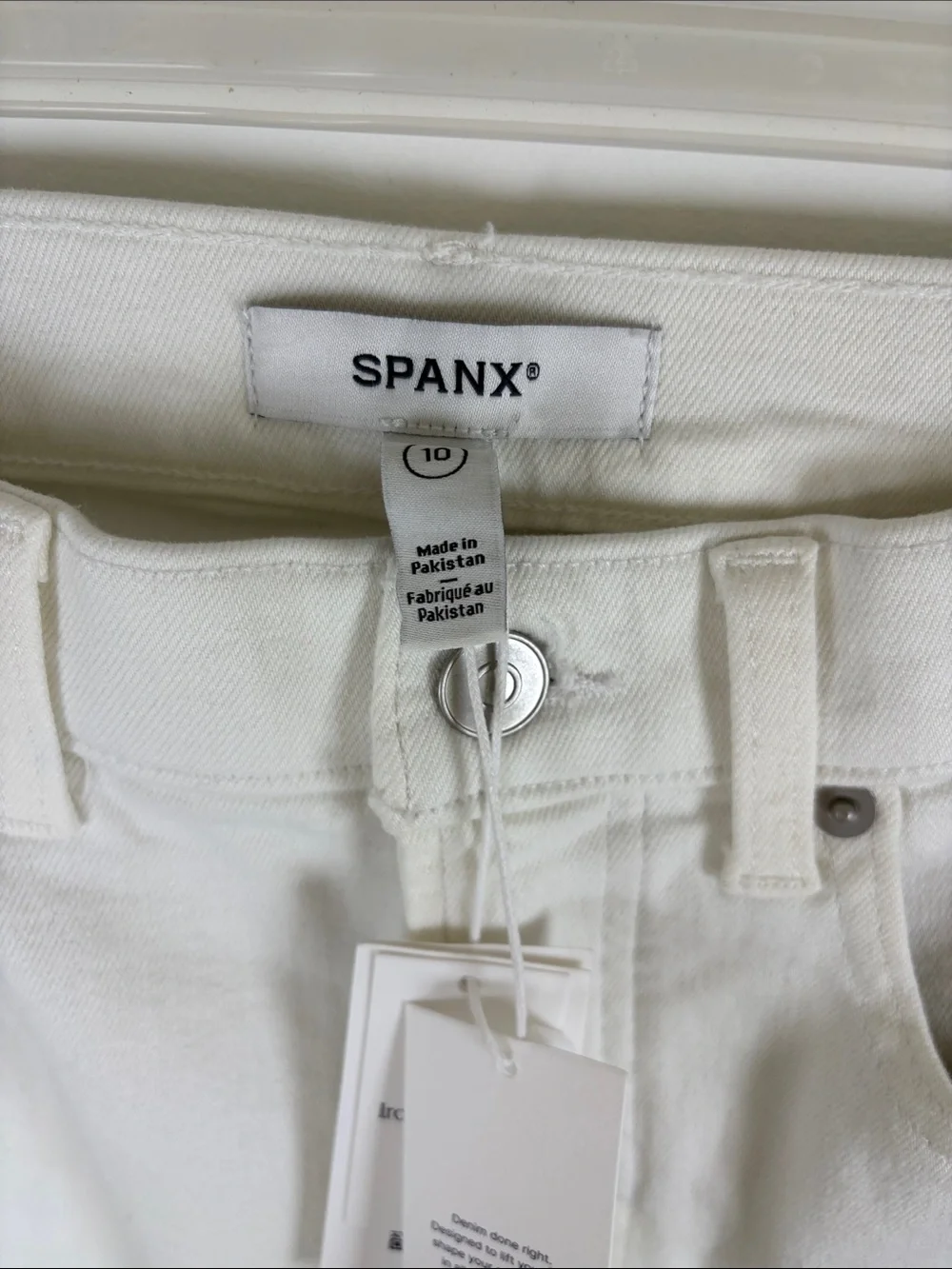 SPANX Lycra Flare High-Rise Jeans- Color: Linen Sz 10 *See Description* NWT Flaw